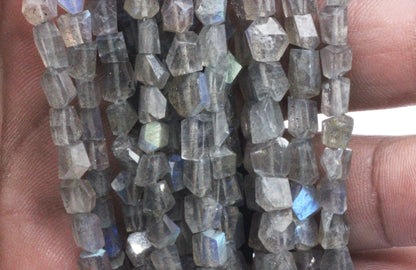 Labradorite Faceted Nuggets Beads, Natural Labradorite