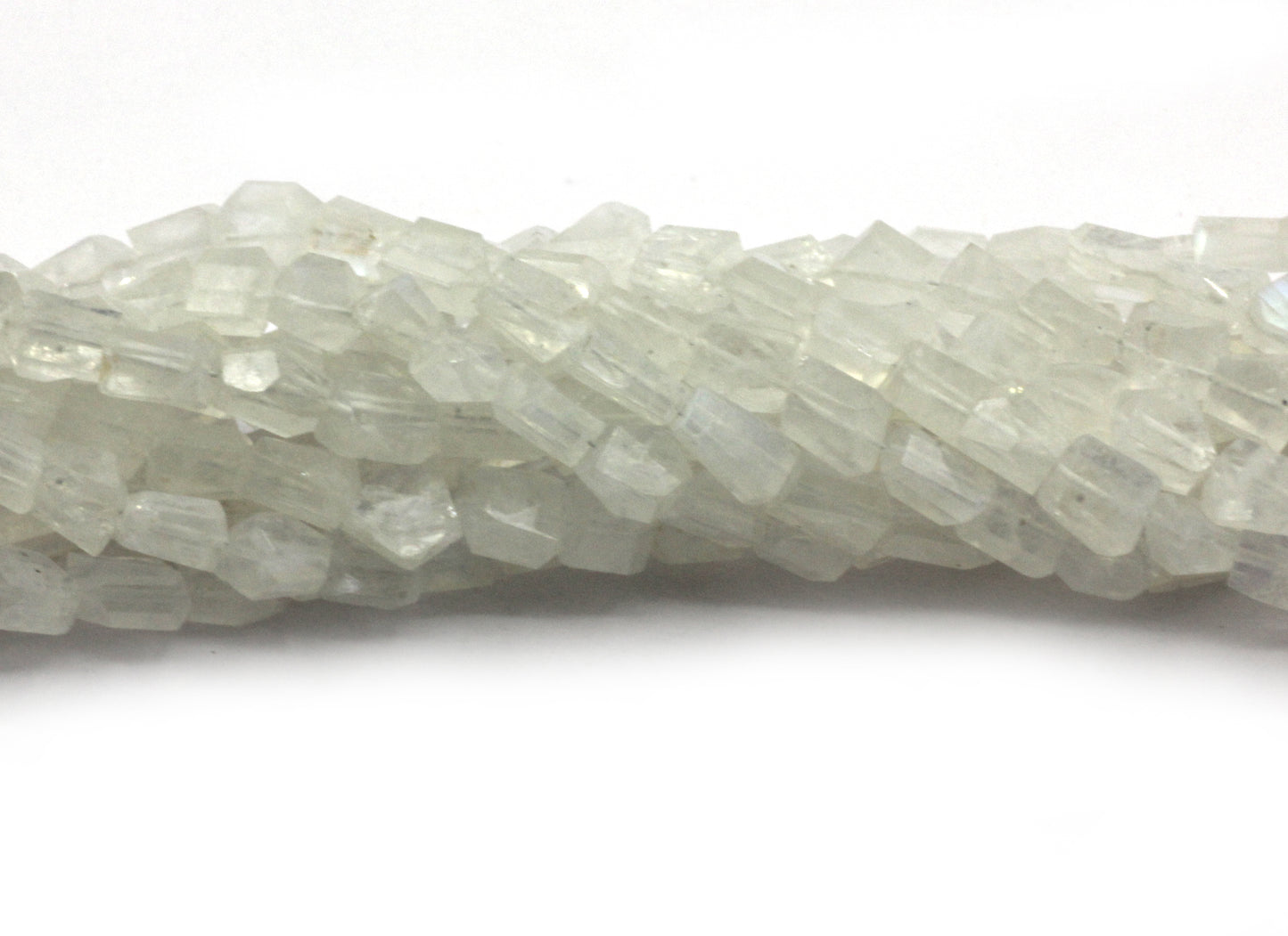 Moonstone, Rainbow Moonstone Faceted Nuggets Beads, Natural Rainbow Moonstone