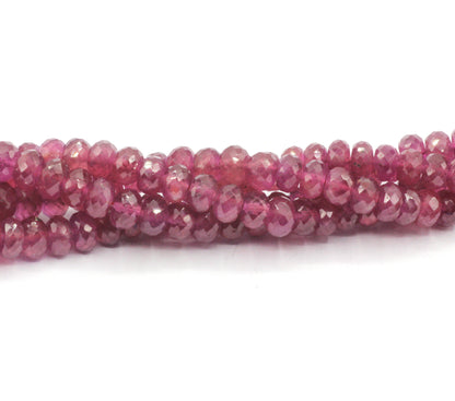Ruby Faceted Roundel Beads Necklace