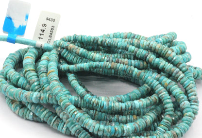 Turquoise Faceted Heshi Beads, Sleeping Beauty Turquoise