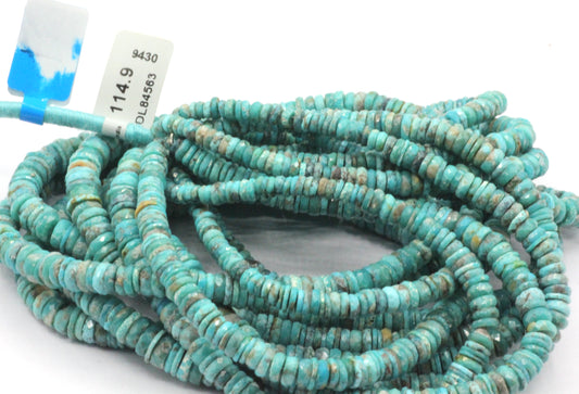 Turquoise Faceted Heshi Beads, Sleeping Beauty Turquoise