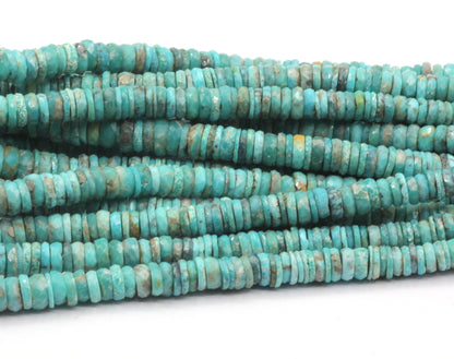 Turquoise Faceted Heshi Beads, Sleeping Beauty Turquoise