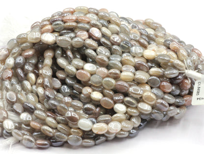 Moonstone, Mystic Moonstone Gemstone Beads Smooth Oval