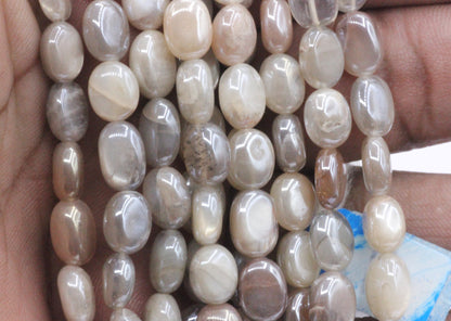Moonstone, Mystic Moonstone Gemstone Beads Smooth Oval