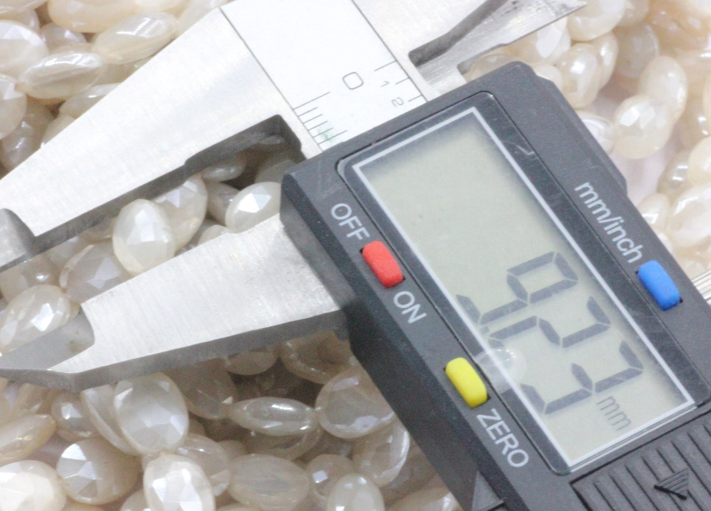 Moonstone, Mystic Moonstone Gemstone Beads Faceted Oval