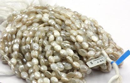 Moonstone, Mystic Moonstone Gemstone Beads Faceted Oval