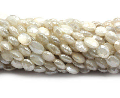Moonstone, Mystic Moonstone Gemstone Beads Faceted Oval