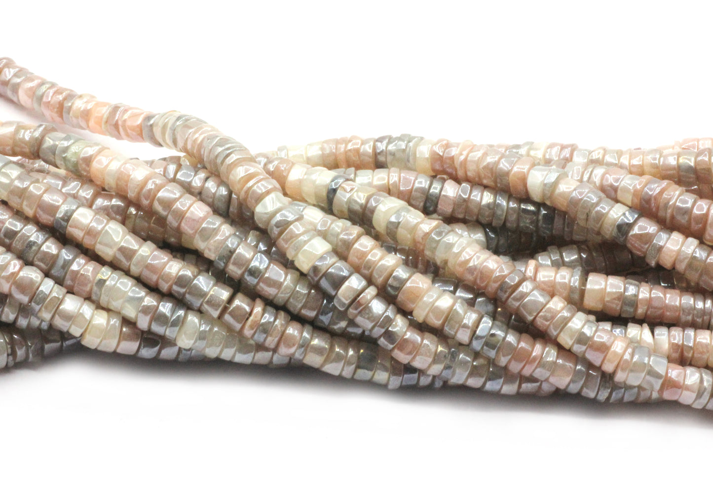 Moonstone, Mystic Moonstone Beads Smooth Heshi, Smooth Tyre