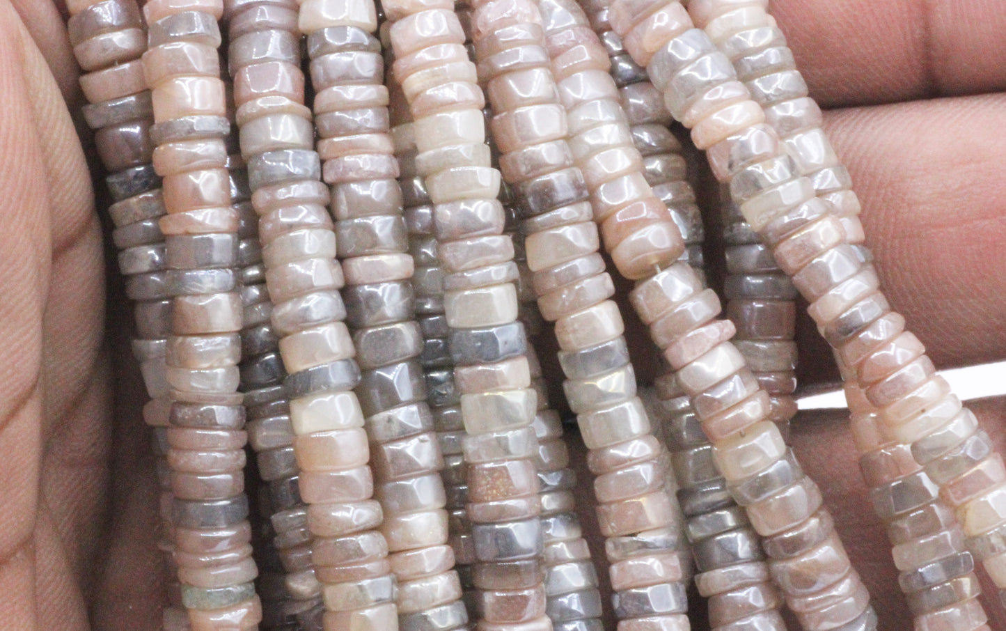 Moonstone, Mystic Moonstone Beads Smooth Heshi, Smooth Tyre