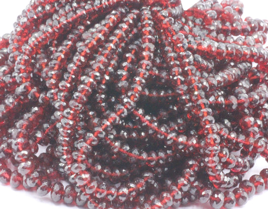 Garnet Faceted Roundel Beads