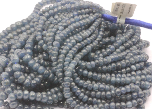 Sapphire, Blue Sapphire Smooth Roundel Beads, Natural Blue Sapphire