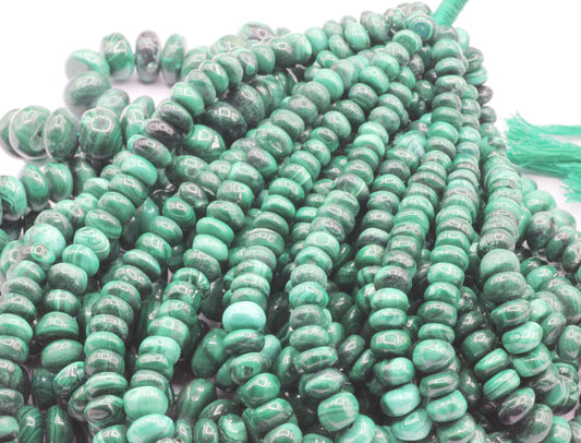 Malachite Smooth Roundel Beads
