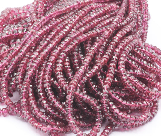 Garnet Faceted Roundel Beads, rhodolite garnet, pink garnet