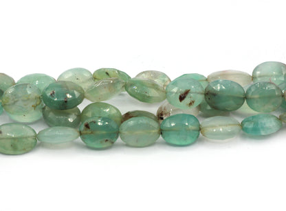 Chalcedony,Aqua Chalcedony Faceted Oval Beads