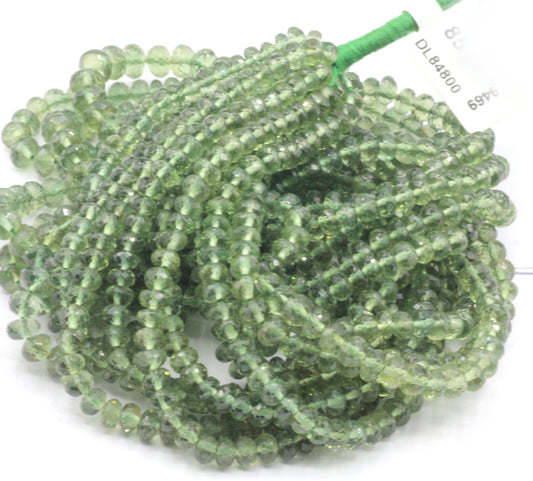 Apatite, Green Apatite Faceted Round Beads