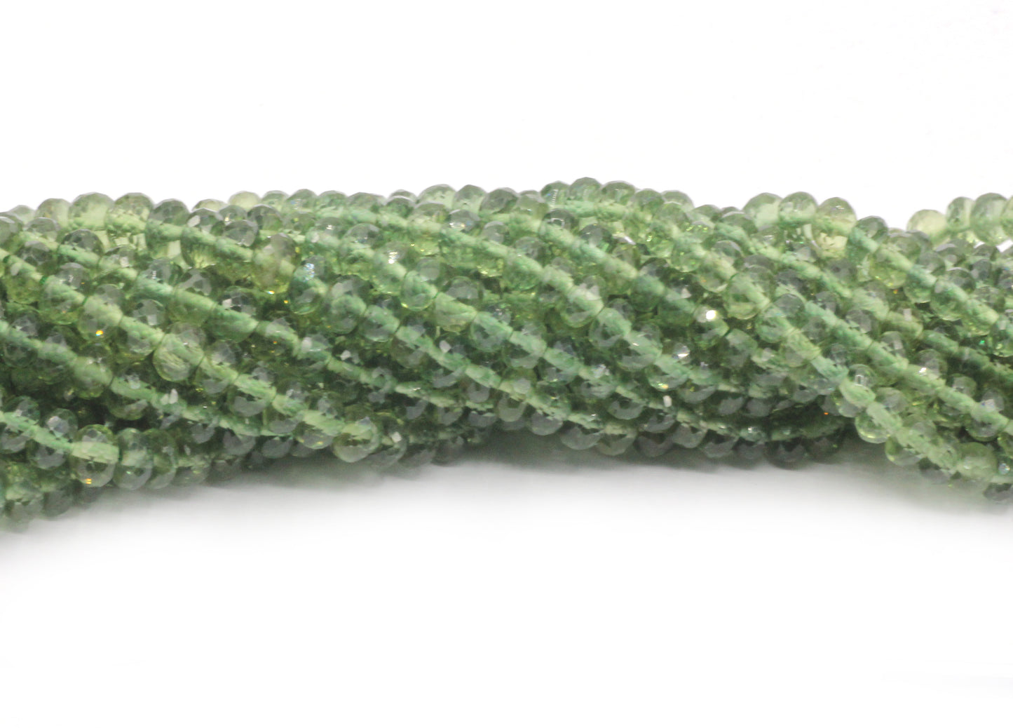Apatite, Green Apatite Faceted Round Beads