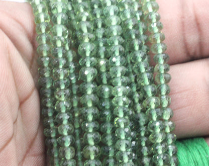 Apatite, Green Apatite Faceted Round Beads