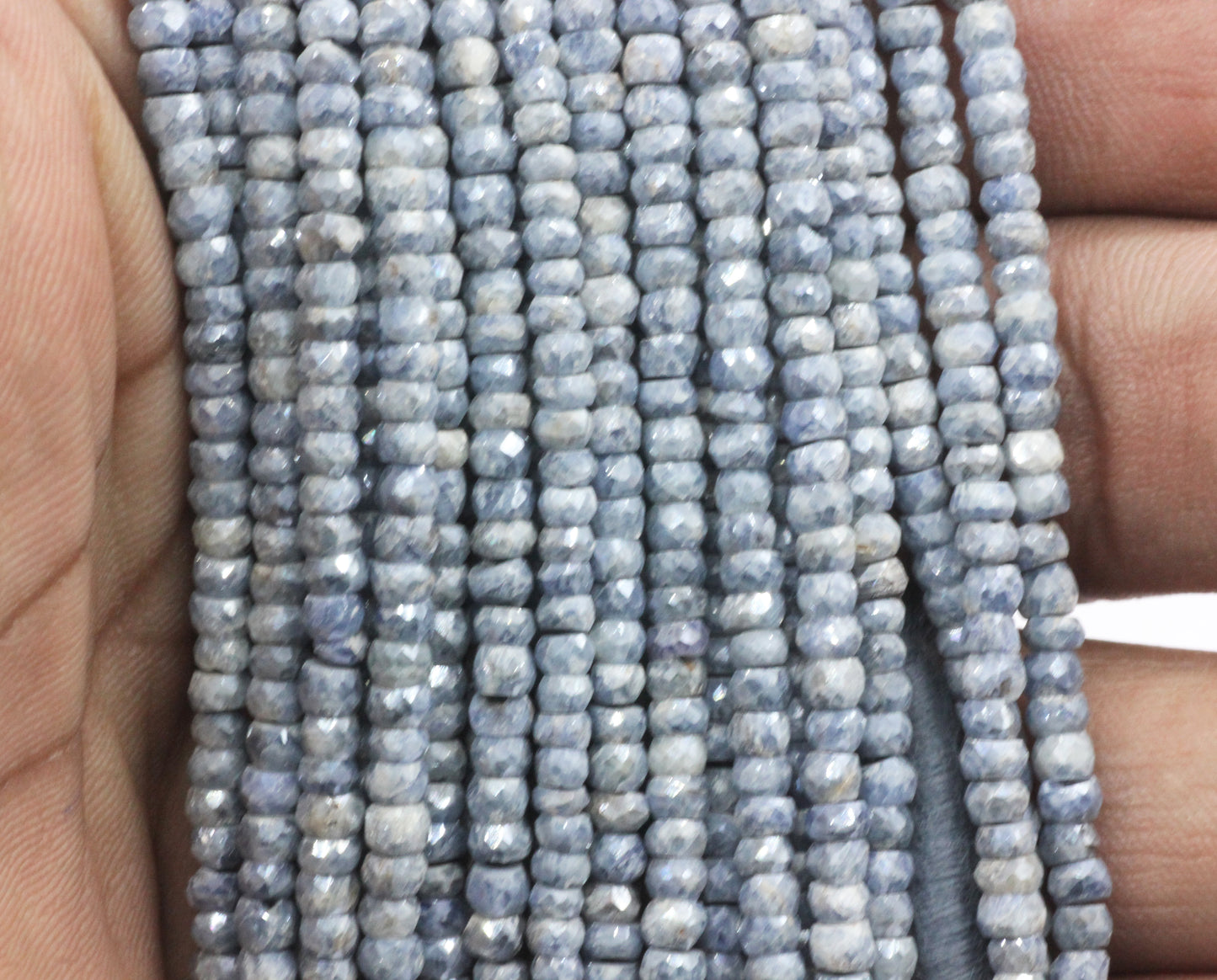 Sapphire, Blue Sapphire Faceted Roundel Beads