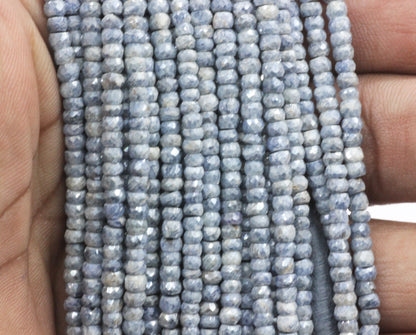 Sapphire, Blue Sapphire Faceted Roundel Beads