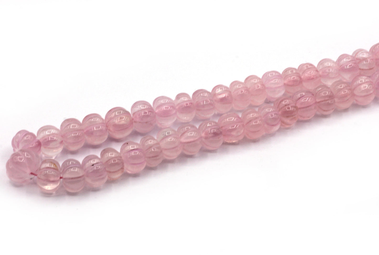 Quartz, Rose Quartz Carved Water Melons, Carved pumpkins