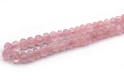 Quartz, Rose Quartz Carved Water Melons, Carved pumpkins