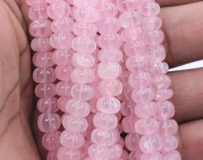 Quartz, Rose Quartz Carved Water Melons, Carved pumpkins