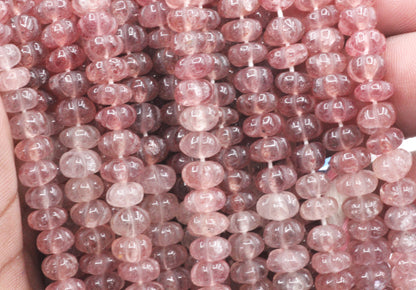 Quartz, Strawberry Quartz Beads Carved Water Melons, Carved pumpkins