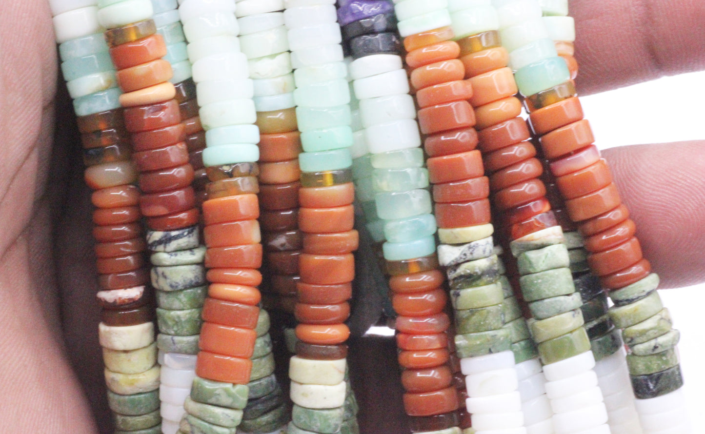 Opal, Multi Color Opal Smooth Heshi,Donuts, Tyre Beads