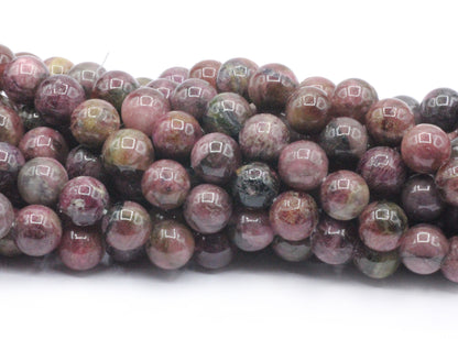 Tourmaline, Pink Tourmaline Smooth Round Beads, Natural, 9-12 mm Graduated Size