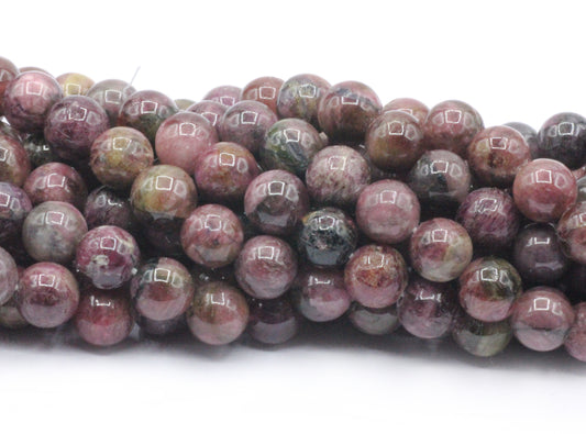 Tourmaline, Pink Tourmaline Smooth Round Beads, Natural, 9-12 mm Graduated Size