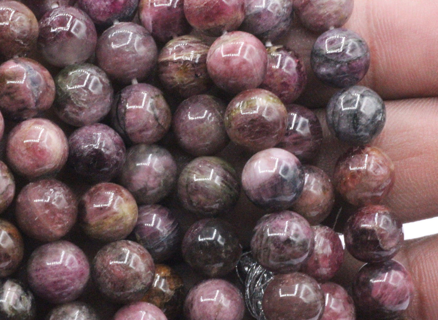 Tourmaline, Pink Tourmaline Smooth Round Beads, Natural, 9-12 mm Graduated Size