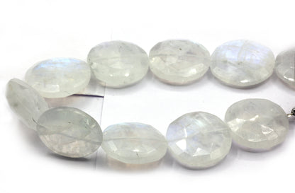 Moonstone Faceted Coin Beads
