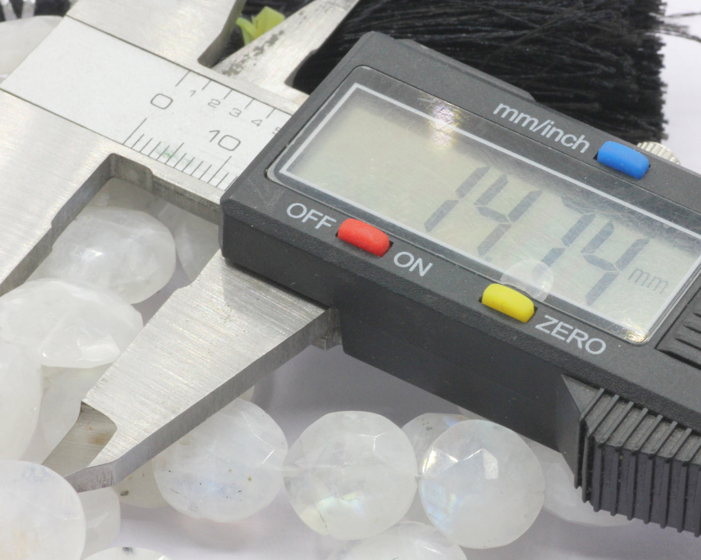 Moonstone, Rainbow Moonstone Faceted Coin Beads