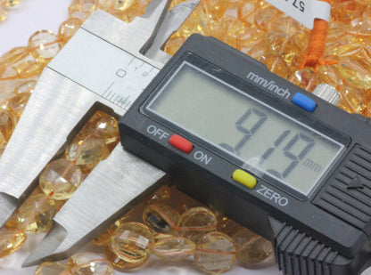 Citrine Faceted Coin Beads