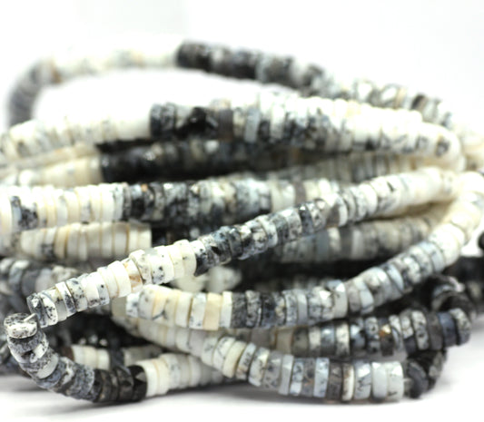 Dendrite opal Faceted Wheel Beads,Faceted Beads