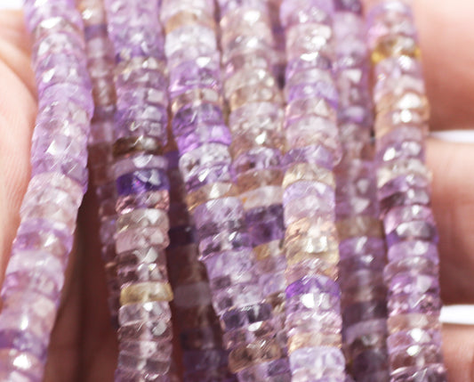 Ametrine Fac Wheel Beads,Faceted Beads
