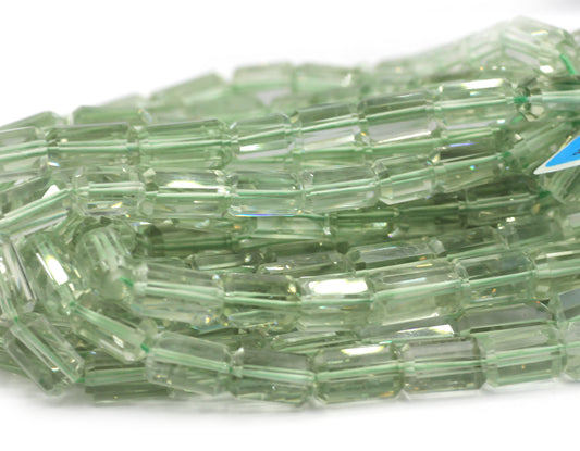 Green Amethyst Faceted Tube Beads,Faceted Beads