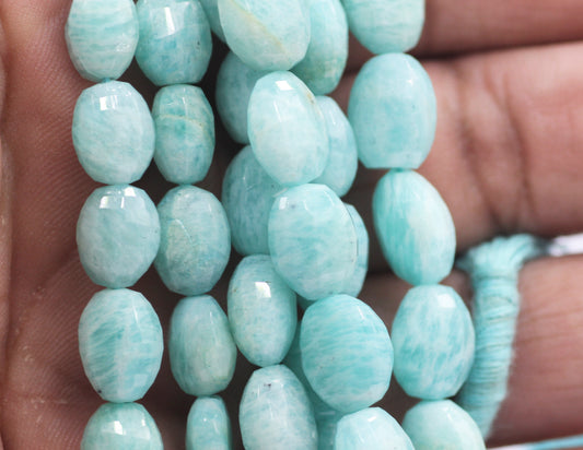 Amazonite Faceted Oval Beads, Faceted Beads