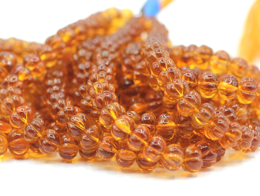 Citrine Melon Beads,Smooth Beads
