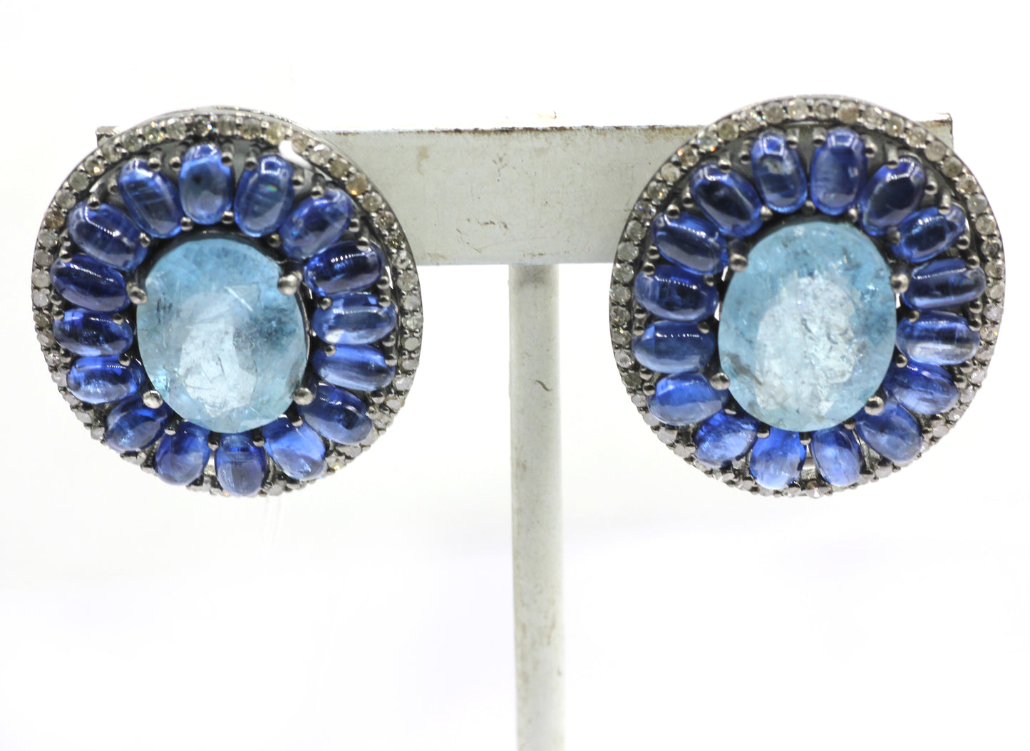 Aqua 925 silver Diamond Earring Stud