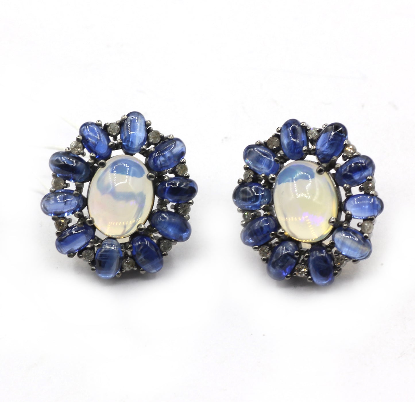 Opal 925 silver Diamond Earring Stud