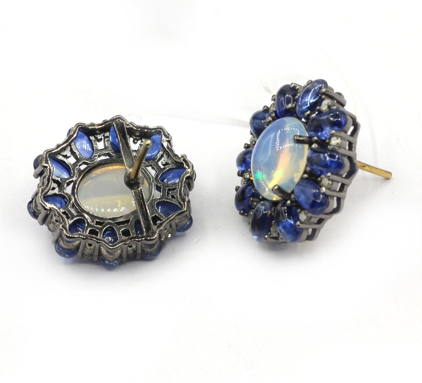 Opal 925 silver Diamond Earring Stud