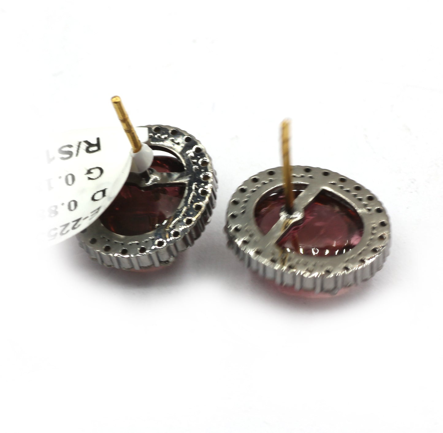 Tourmuline 925 silver Diamond Earring Stud