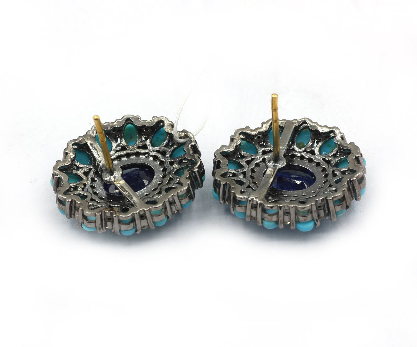 Turquoise 925 silver Diamond Earring Stud