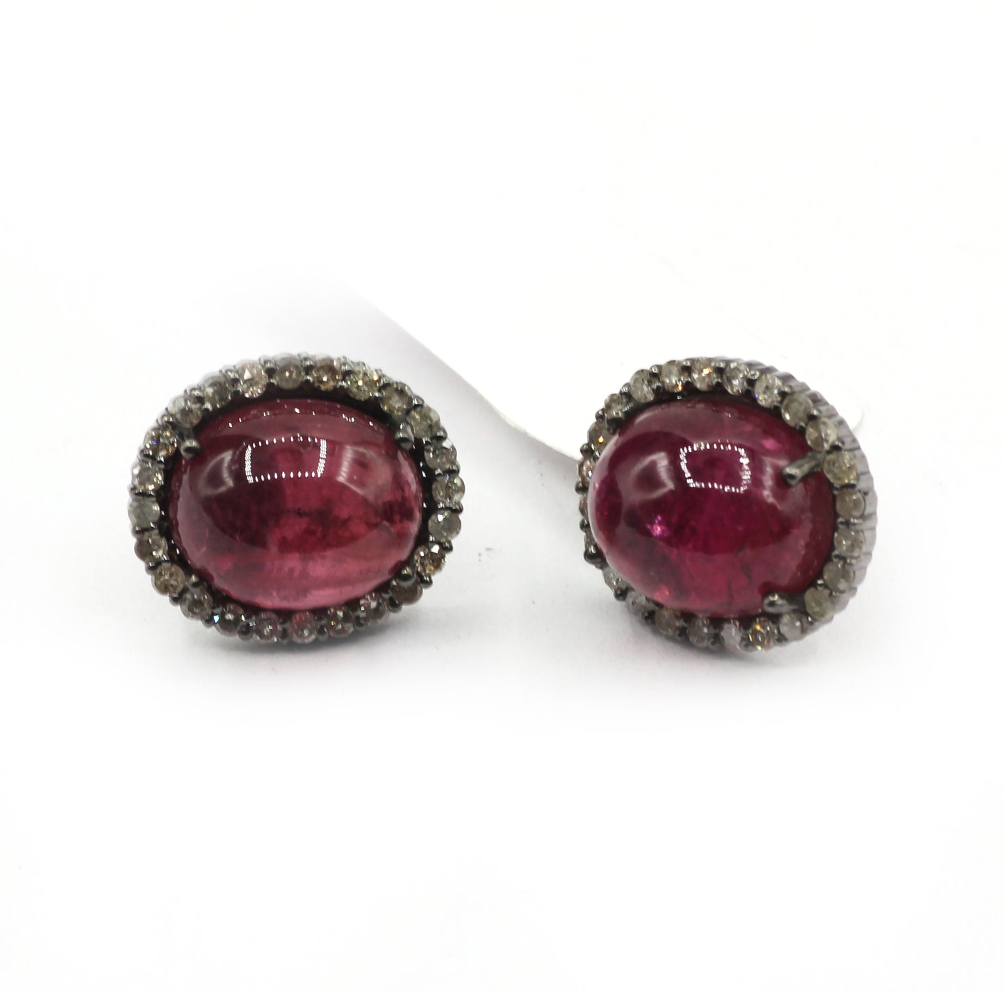 Tourmuline 925 silver Diamond Earring Stud
