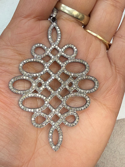 Silver and Diamond Pave  PENDANT & CHARMS