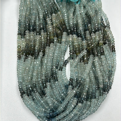 Aquamarine Beads Faceted Roundelle