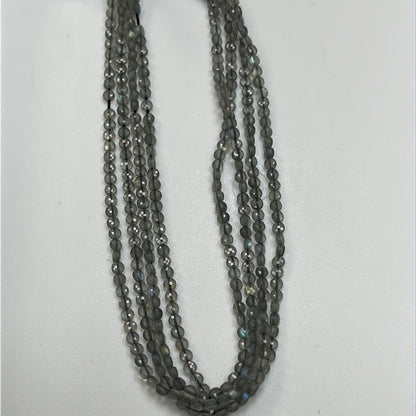 Labradorite Beads Faceted Coin