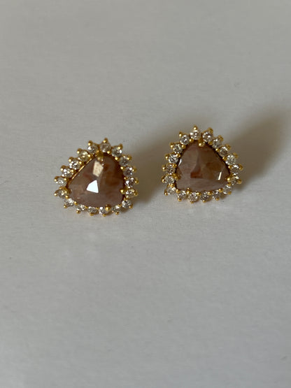 14K Gold and Diamond Earrings