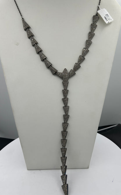 Sterling Silver Designer Diamond Necklace